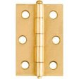 2-Pk., 2.5-In. Narrow Hinges, Light-Duty, Dull Brass Online Sale