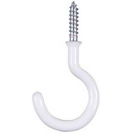 Cup Hook, White, Vinyl Coated, 50-Pk., 0.75-In. Online Hot Sale