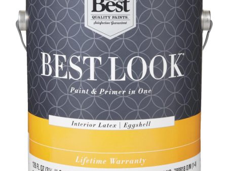 Best Look Latex Paint & Primer In One Eggshell Interior Wall Paint, Bright White, 1 Gal. Hot on Sale