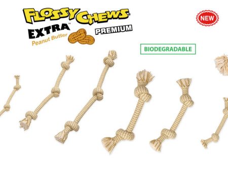 Mammoth Pet Products Mammoth® Flossy Chews® Extra™ Bones and Tugs with Peanut Butter Dog Toys Supply