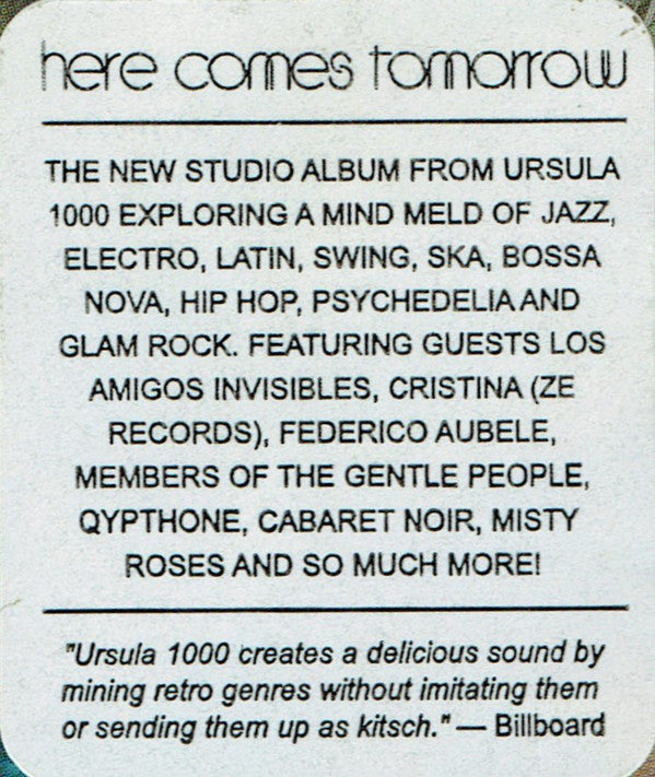 Ursula 1000 - Here Comes Tomorrow (CD, Album, Enh, Dig) (Mint (M)) Discount