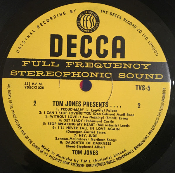 Tom Jones - Tom Jones Presents... (LP, Comp) (Good Plus (G+)) Fashion