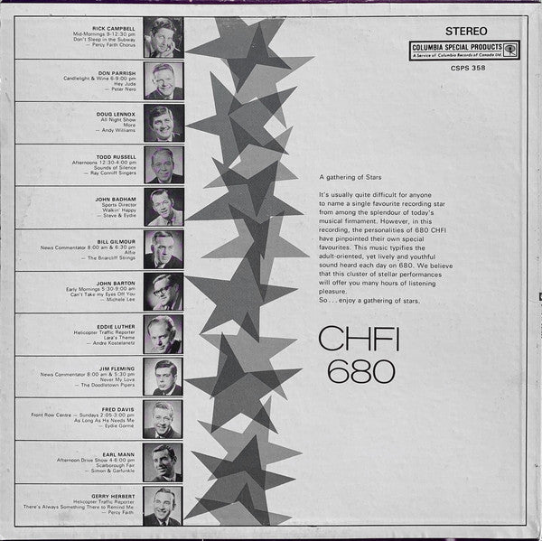 Various - CHFI 680 Presents A Gathering Of Stars (LP, Comp) (Good Plus (G+)) For Discount