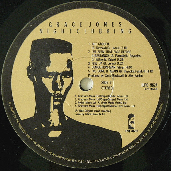 Grace Jones - Nightclubbing (LP, Album, Gol) (Very Good Plus (VG+)) Online Hot Sale