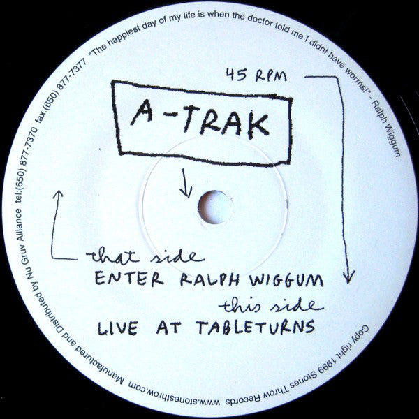 A-Trak - Enter Ralph Wiggum B W Live @ Tableturns (7 , Single) (Near Mint (NM or M-)) Hot on Sale