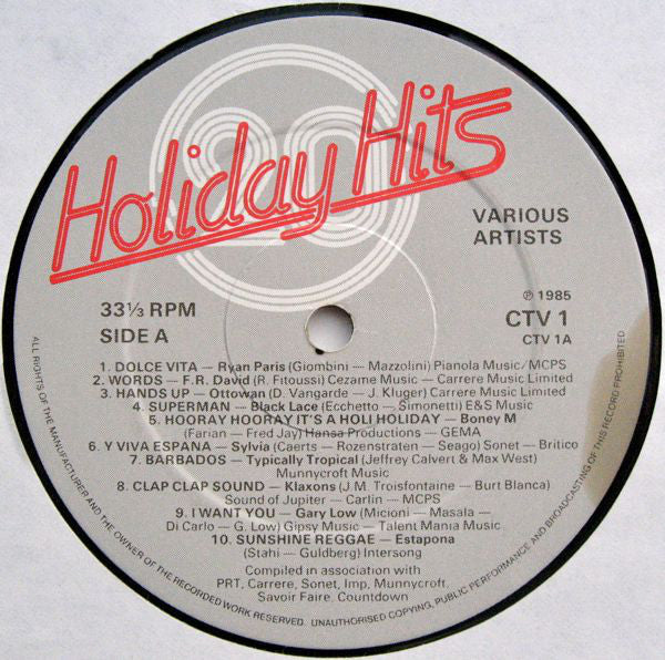 Various - 20 Holiday Hits (LP, Comp) (Very Good (VG)) Hot on Sale