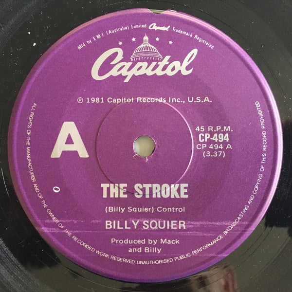 Billy Squier - The Stroke (7 ) (Very Good Plus (VG+)) Sale