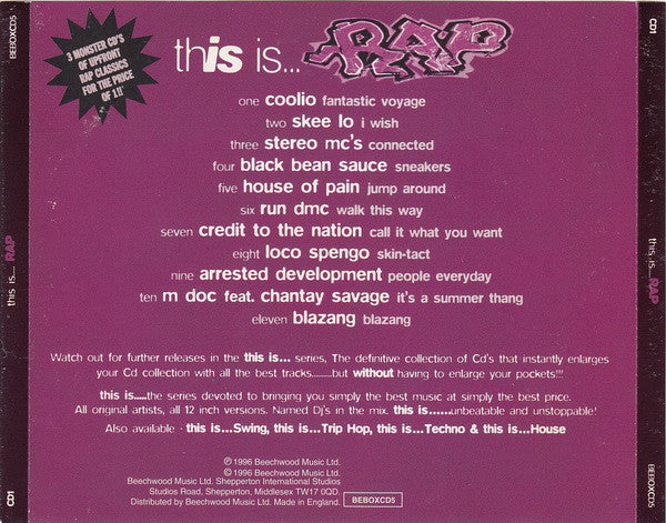 Various - This Is... Rap (2xCD, Comp + CD, Mixed + Box) (Very Good Plus (VG+)) For Sale