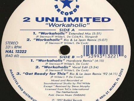 2 Unlimited - Workaholic (12 ) (Very Good Plus (VG+)) Discount