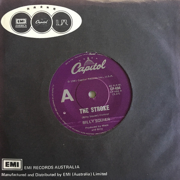 Billy Squier - The Stroke (7 ) (Very Good Plus (VG+)) Sale