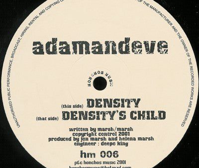 Adam & Eve - Density (12 ) (Very Good Plus (VG+)) Hot on Sale