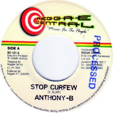 Anthony B   Pinchers - Stop Curfew   Heathen (7 ) (Very Good Plus (VG+)) on Sale