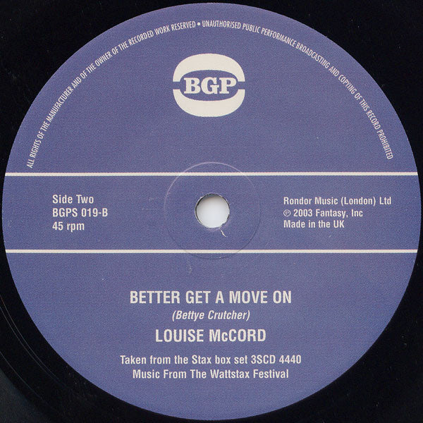 The Otis And Carla Band   Louise McCord - Tramp   Better Get A Move On (7 ) (Near Mint (NM or M-)) Discount