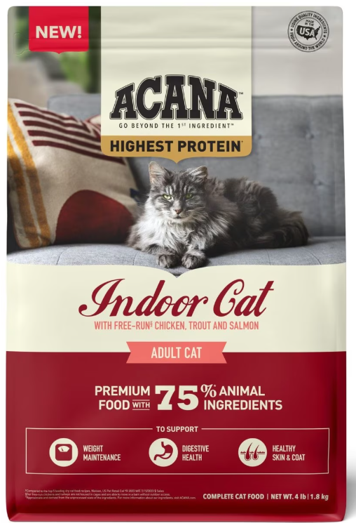 Acana Highest Protein Indoor Cat Entree Dry Cat Food Online Sale