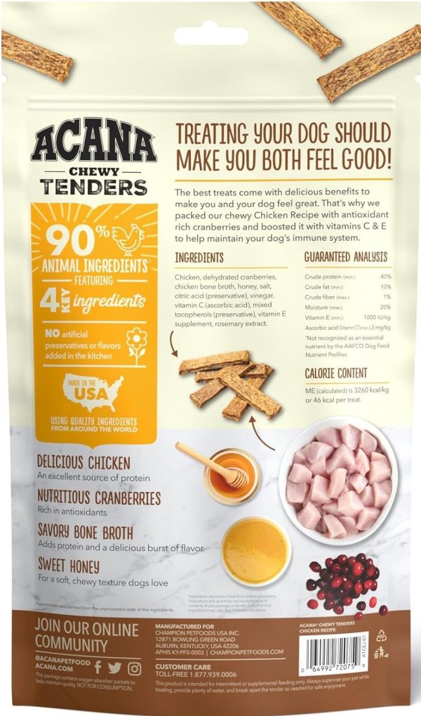 Acana Chewy Tenders, Immune Support Chicken Recipe Dog Treats Discount